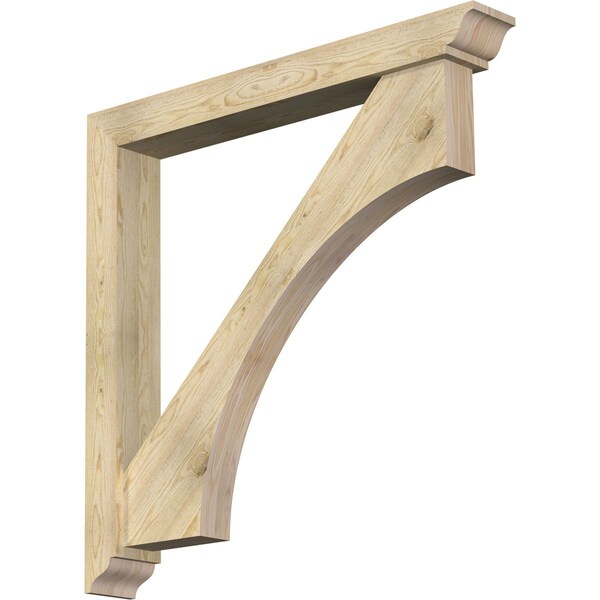 Ekena Millwork Westlake Traditional Rough Sawn Bracket w/ Offset Brace, Douglas Fir, 6"W x 46"D x 46"H BKT0604X46X46WTL01RDF - main